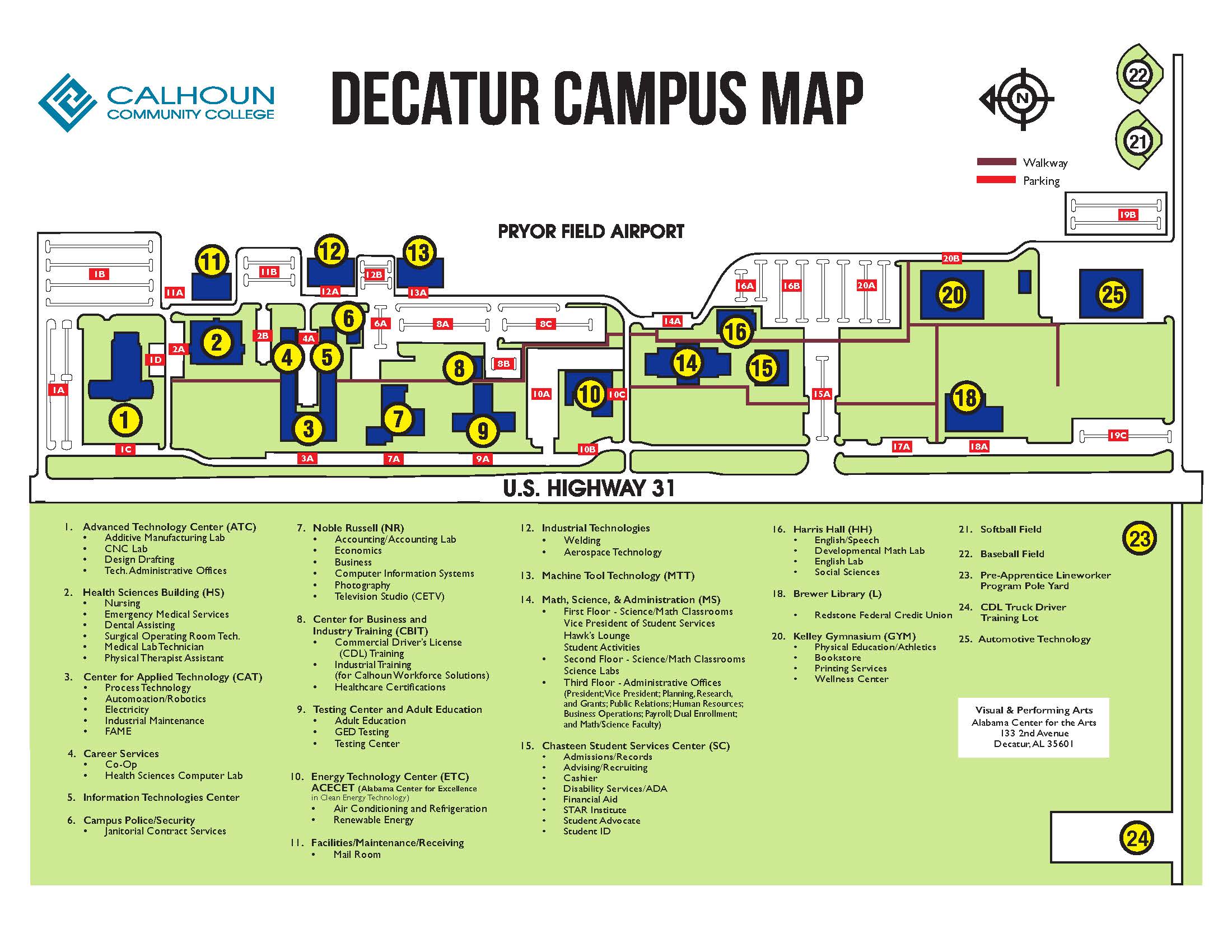 Campus maps calhoun community college